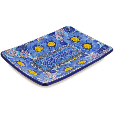Polish Pottery Sushi Tray 8&quot; Joyful Meadow UNIKAT