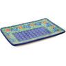 Polish Pottery Sushi Tray 8&quot; Ring Of Flowers UNIKAT
