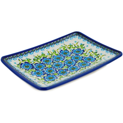 Polish Pottery Sushi Tray 9&quot; Skyward Blooms UNIKAT