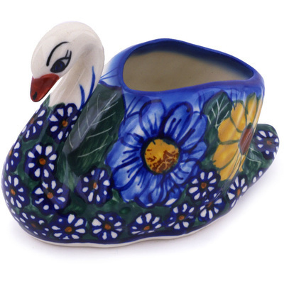 Polish Pottery Swan Figurine 5&quot; UNIKAT