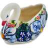 Polish Pottery Swan Jar 4&quot; Floral Dream UNIKAT