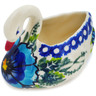 Polish Pottery Swan Jar 4&quot; Orchid Crown UNIKAT