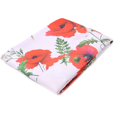 Textile Table Cloth 82&quot; Fresh Red Poppy