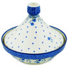 Polish Pottery Tagine Pot 57 oz Blue Grapevine