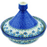 Polish Pottery Tagine Pot 57 oz Blue Joy