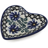 Polish Pottery Tea Bag or Lemon Plate 3&quot; Blue Chicory