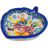 Polish Pottery Tea Bag or Lemon Plate 4&quot; Acorn Burst UNIKAT