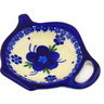 Polish Pottery Tea Bag or Lemon Plate 4&quot; Bleu-belle Fleur