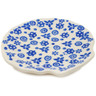 Polish Pottery Tea Bag or Lemon Plate 4&quot; Blue Confetti