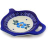 Polish Pottery Tea Bag or Lemon Plate 4&quot; Blue Cornflower