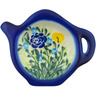 Polish Pottery Tea Bag or Lemon Plate 4&quot; Bright Blooms UNIKAT