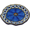 Polish Pottery Tea Bag or Lemon Plate 4&quot; Cobalt Poppies UNIKAT