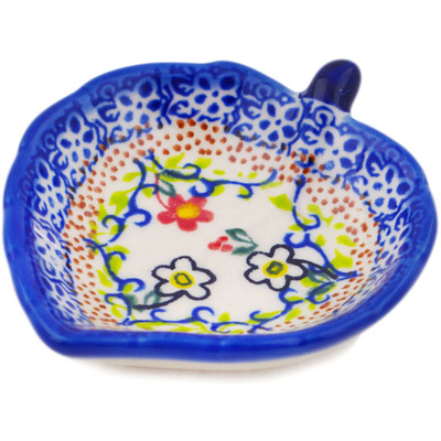 Polish Pottery Tea Bag or Lemon Plate 4&quot; Floral Trio