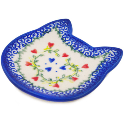Polish Pottery Tea Bag or Lemon Plate 4&quot;