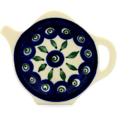 Polish Pottery Tea Bag or Lemon Plate 4&quot;