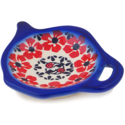 Polish Pottery Tea Bag or Lemon Plate 4&quot; Hawaiian Bliss