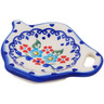 Polish Pottery Tea Bag or Lemon Plate 4&quot; Hearts And Flowers