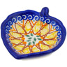 Polish Pottery Tea Bag or Lemon Plate 4&quot; Honey Autumn Leaf