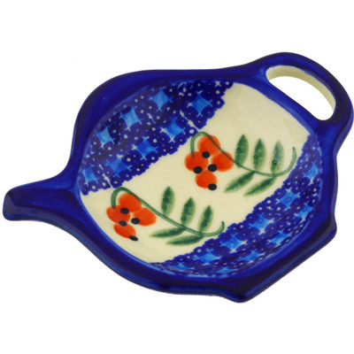 Polish Pottery Tea Bag or Lemon Plate 4&quot; Red Berries