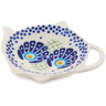 Polish Pottery Tea Bag or Lemon Plate 4" Tail Feathers