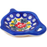Polish Pottery Tea Bag or Lemon Plate 4&quot; Tropical Peacock UNIKAT