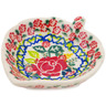 Polish Pottery Tea Bag or Lemon Plate 4&quot; Valentine UNIKAT