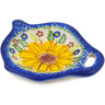 Polish Pottery Tea Bag or Lemon Plate 4&quot; Yellow Petal Bliss UNIKAT