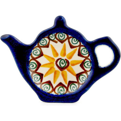 Polish Pottery Tea Bag or Lemon Plate 5&quot; Autumn Buds
