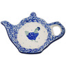 Polish Pottery Tea Bag or Lemon Plate 5&quot; Blue Chicken