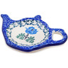 Polish Pottery Tea Bag or Lemon Plate 5&quot; Blue Rosette Wreath