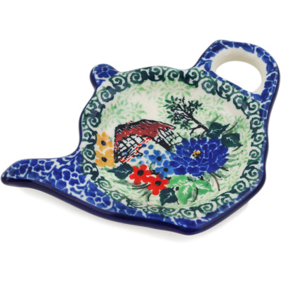 Polish Pottery Tea Bag or Lemon Plate 5&quot; Delightful Ornament UNIKAT