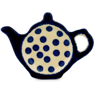 Polish Pottery Tea Bag or Lemon Plate 5&quot; Polka Dot Delight
