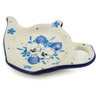 Polish Pottery Tea Bag or Lemon Plate 5&quot; White Pansy