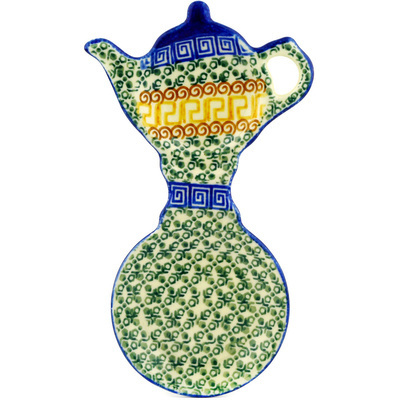 Polish Pottery Tea Bag or Lemon Plate 8&quot; Grecian Sea