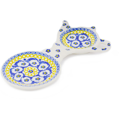 Polish Pottery Tea Bag or Lemon Plate 8&quot; Happy Days