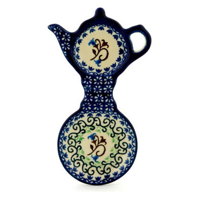 Polish Pottery Tea Bag or Lemon Plate 8&quot; Woodland Lace