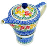Polish Pottery Tea or Coffe Pot with Heater 14 oz Fall Vibes