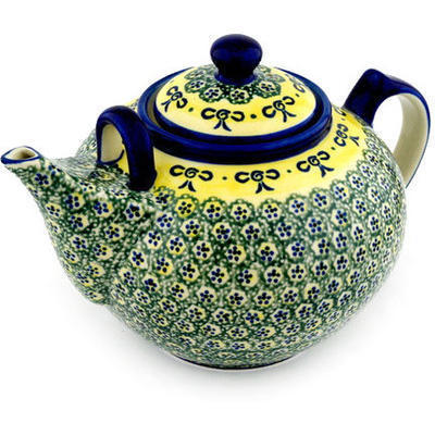 Polish Pottery Tea or Coffee Pot 101 oz Bumble Bee Garden