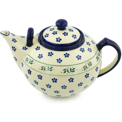 Polish Pottery Tea or Coffee Pot 101 oz Daisy Field