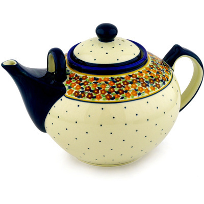 Polish Pottery Tea or Coffee Pot 101 oz Russett Floral