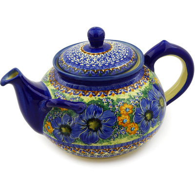 Polish Pottery Tea or Coffee Pot 101 oz UNIKAT