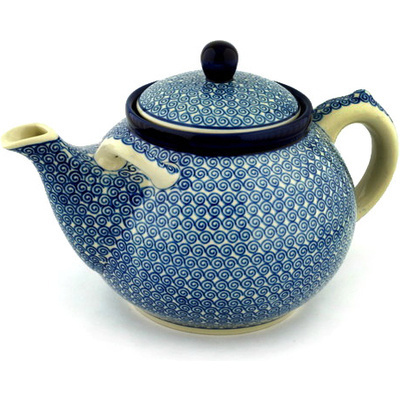 Polish Pottery Tea or Coffee Pot 105 oz Baltic Blue