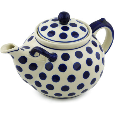 Polish Pottery Tea or Coffee Pot 105 oz Bold Polka Dots