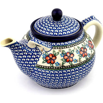 Polish Pottery Tea or Coffee Pot 105 oz Lancaster Rose