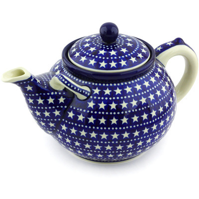 Polish Pottery Tea or Coffee Pot 105 oz Midnight Stars
