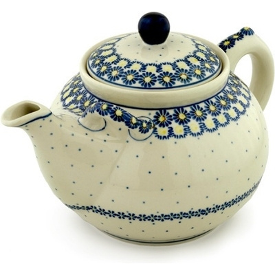 Polish Pottery Tea or Coffee Pot 105 oz Sunshine Daisy
