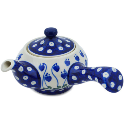 Polish Pottery Tea or Coffee Pot 11 oz Bleeding Heart Peacock