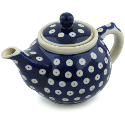 Polish Pottery Tea or Coffee Pot 13 oz Blue Eyes