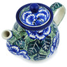 Polish Pottery Tea or Coffee Pot 13 oz Butterblue UNIKAT