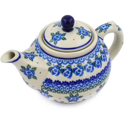 Polish Pottery Tea or Coffee Pot 13 oz Cabbage Rose